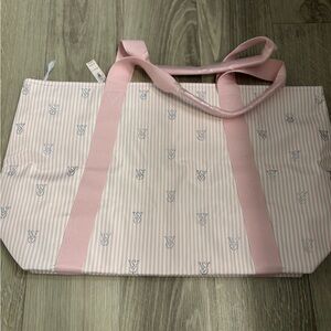 Pink Striped Tote Bag
